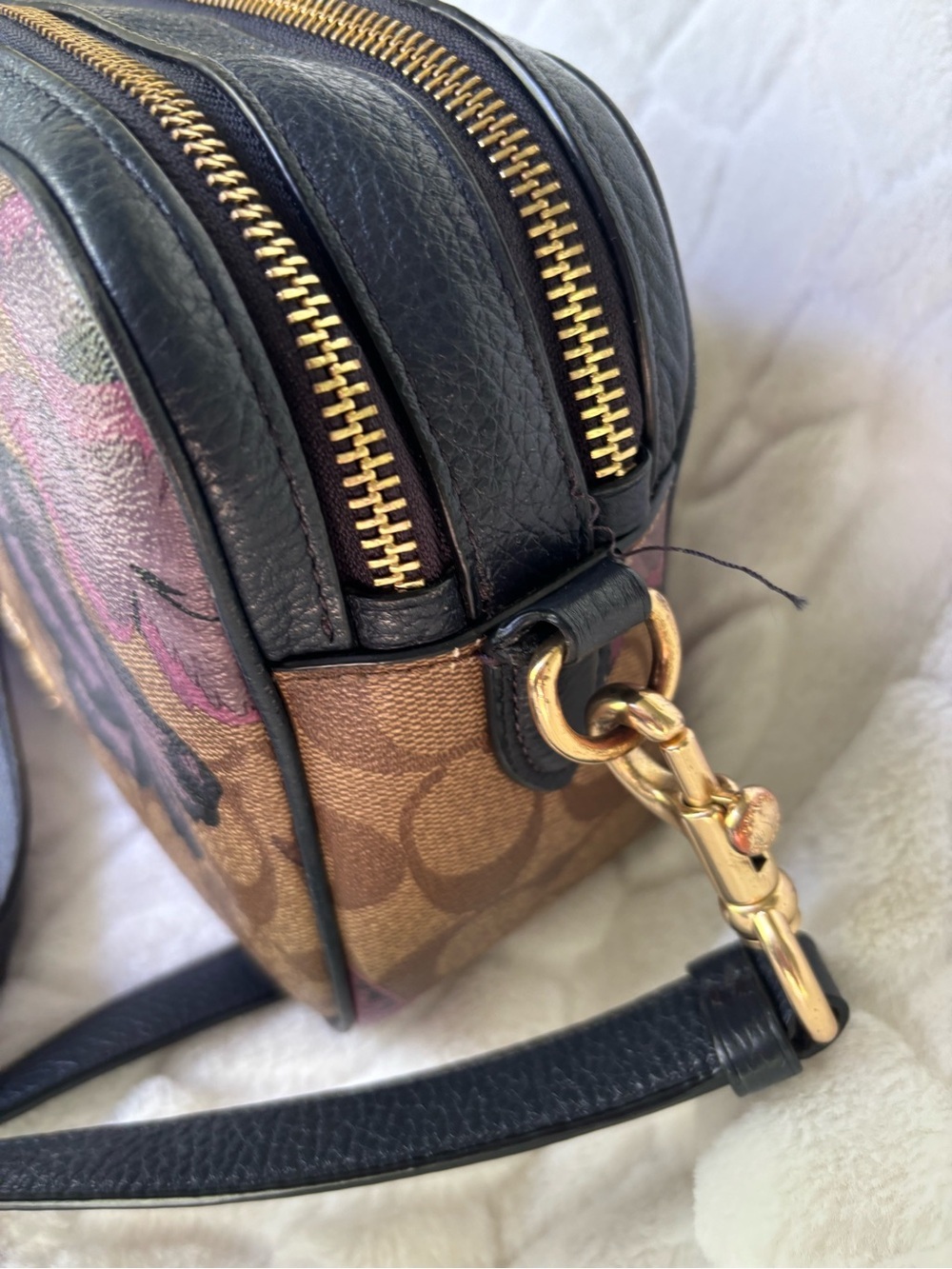 Coach Jes Signature Crossbody Bag With Kaffe Fassett Floral Print C2799 - Picture 4 of 15
